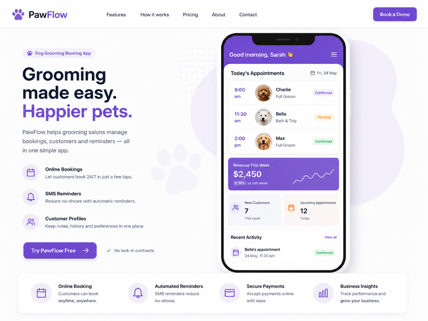 Grooming booking app